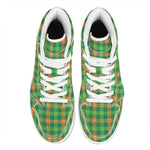 Irish Buffalo Check Pattern Print High Top Leather Sneakers