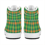 Irish Buffalo Check Pattern Print High Top Leather Sneakers