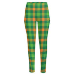 Irish Buffalo Check Pattern Print High-Waisted Pocket Leggings