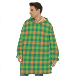 Irish Buffalo Check Pattern Print Hoodie Blanket