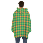 Irish Buffalo Check Pattern Print Hoodie Blanket