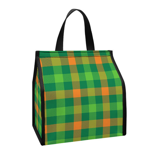 Irish Buffalo Check Pattern Print Insulated Lunch Tote