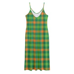 Irish Buffalo Check Pattern Print Jersey Midi Cami Dress