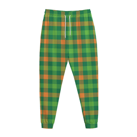 Irish Buffalo Check Pattern Print Jogger Pants