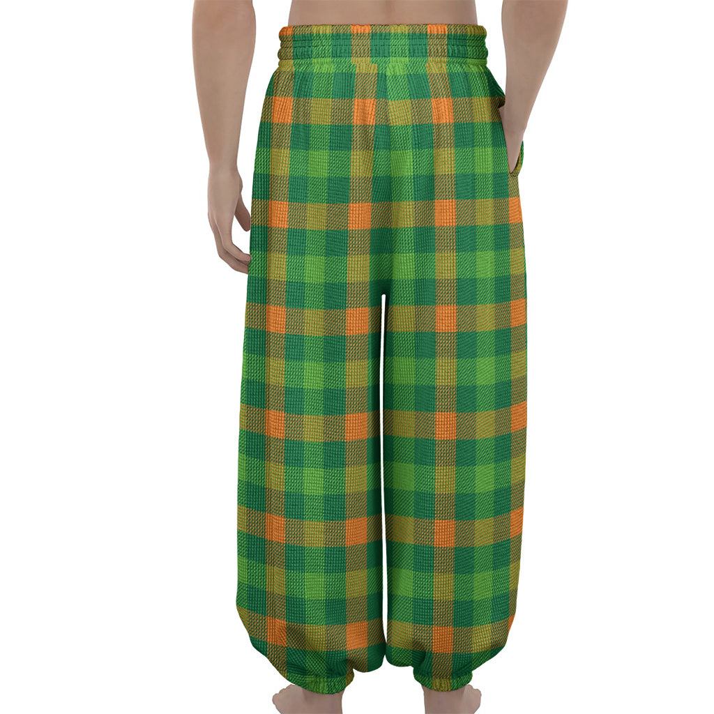 Irish Buffalo Check Pattern Print Lantern Pants