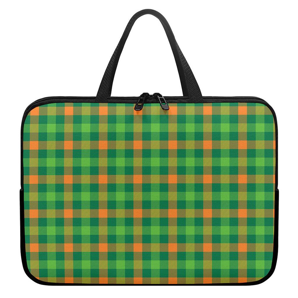 Irish Buffalo Check Pattern Print Laptop Sleeve With Handle