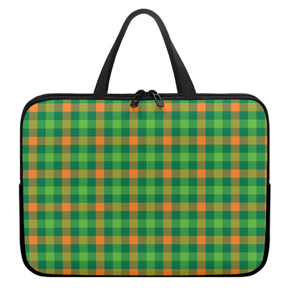Irish Buffalo Check Pattern Print Laptop Sleeve With Handle