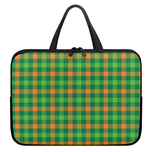 Irish Buffalo Check Pattern Print Laptop Sleeve With Handle