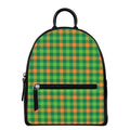 Irish Buffalo Check Pattern Print Leather Backpack