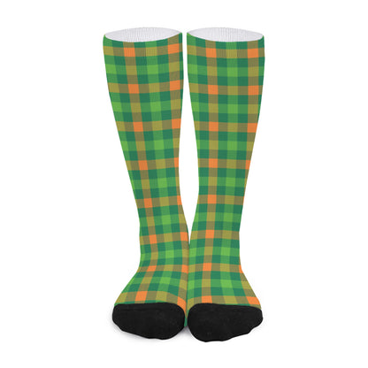 Irish Buffalo Check Pattern Print Long Socks