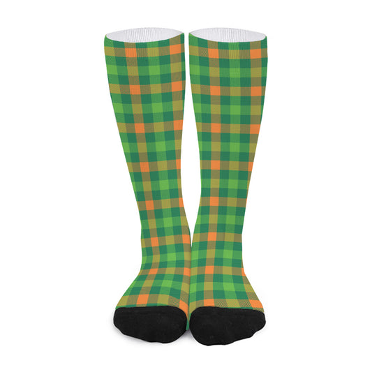 Irish Buffalo Check Pattern Print Long Socks