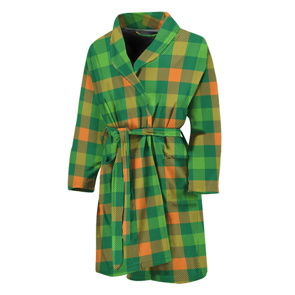 Irish Buffalo Check Pattern Print Men's Bathrobe