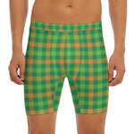 Irish Buffalo Check Pattern Print Men's Long Boxer Briefs