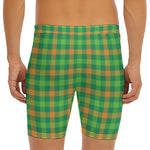 Irish Buffalo Check Pattern Print Men's Long Boxer Briefs