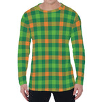 Irish Buffalo Check Pattern Print Men's Long Sleeve T-Shirt