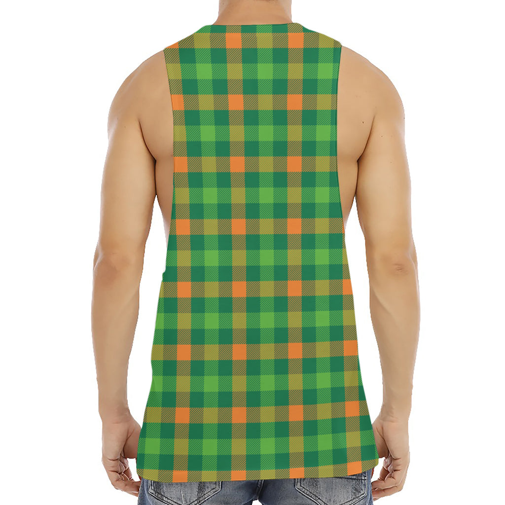 Irish Buffalo Check Pattern Print Men's Muscle Tank Top