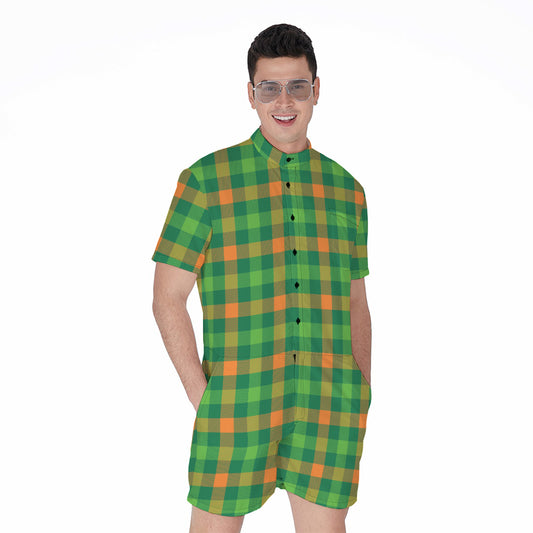 Irish Buffalo Check Pattern Print Men's Rompers