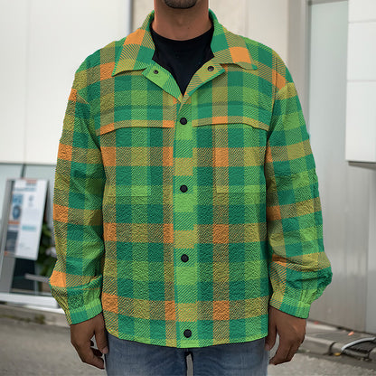 Irish Buffalo Check Pattern Print Men's Shirt Jacket