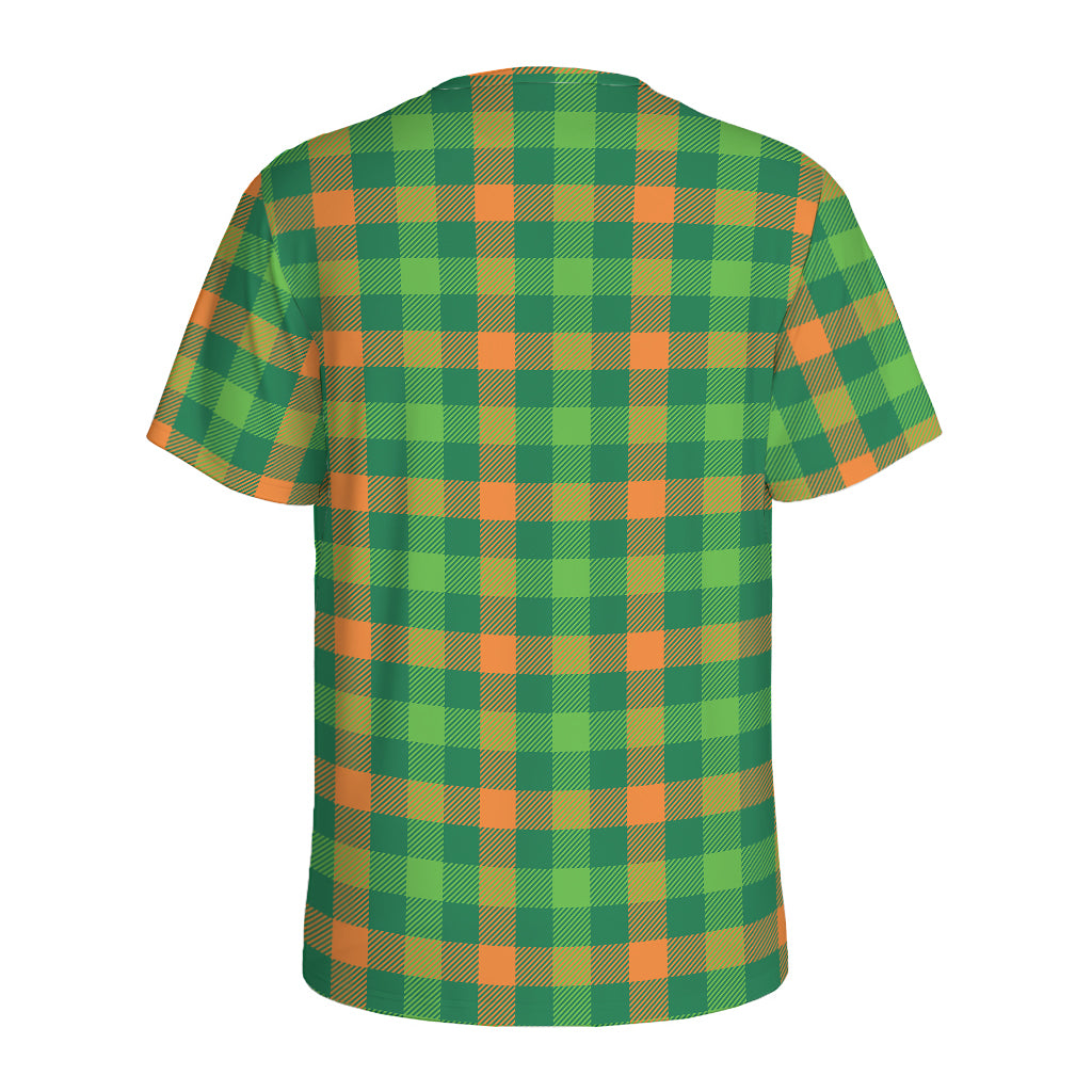 Irish Buffalo Check Pattern Print Men's Sports T-Shirt