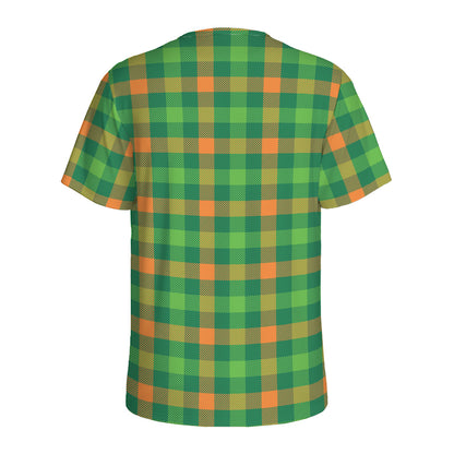 Irish Buffalo Check Pattern Print Men's Sports T-Shirt