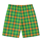 Irish Buffalo Check Pattern Print Men's Swim Trunks