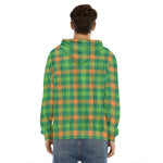 Irish Buffalo Check Pattern Print Men's Velvet Pullover Hoodie