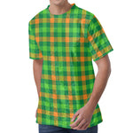 Irish Buffalo Check Pattern Print Men's Velvet T-Shirt
