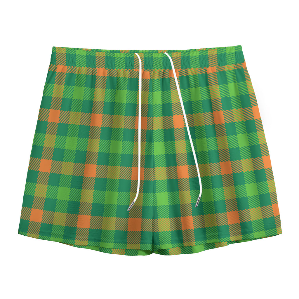 Irish Buffalo Check Pattern Print Mesh Shorts