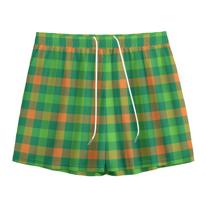 Irish Buffalo Check Pattern Print Mesh Shorts