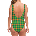 Irish Buffalo Check Pattern Print One Piece Swimsuit