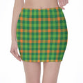 Irish Buffalo Check Pattern Print Pencil Mini Skirt