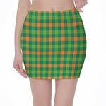 Irish Buffalo Check Pattern Print Pencil Mini Skirt