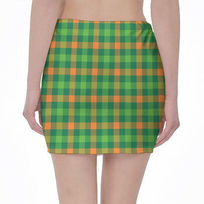 Irish Buffalo Check Pattern Print Pencil Mini Skirt
