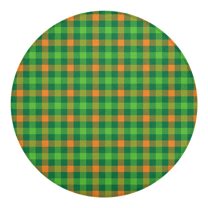 Irish Buffalo Check Pattern Print Round Blanket