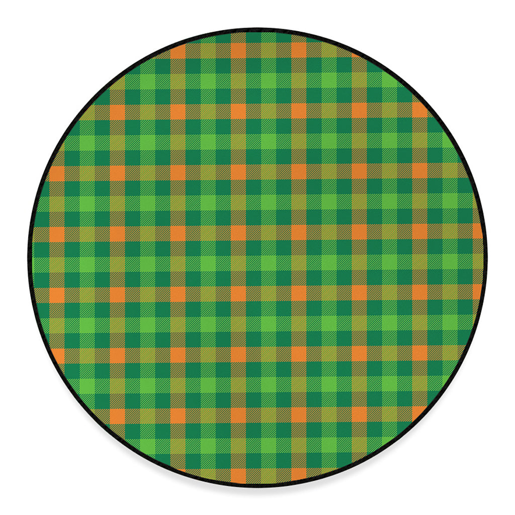 Irish Buffalo Check Pattern Print Round Floor Mat