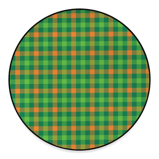 Irish Buffalo Check Pattern Print Round Floor Mat