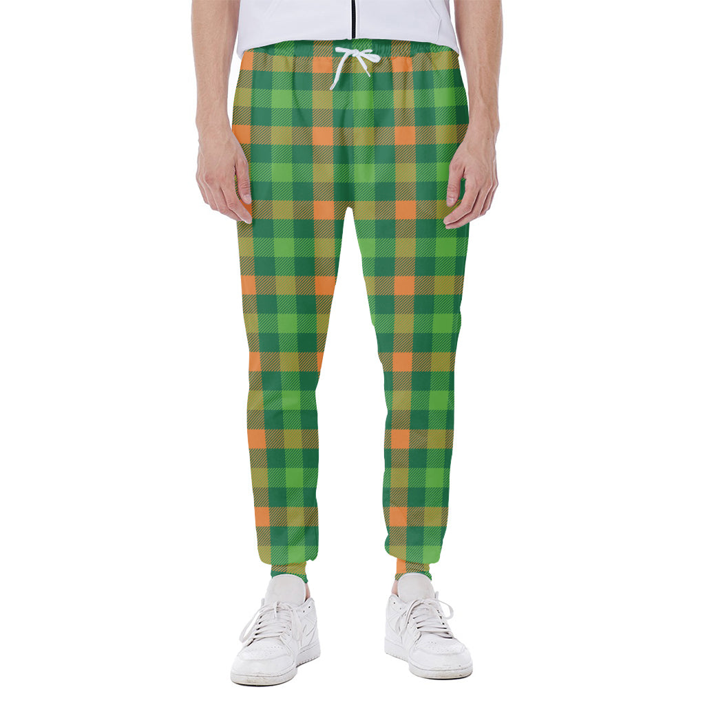 Irish Buffalo Check Pattern Print Scuba Joggers