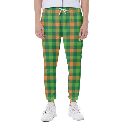 Irish Buffalo Check Pattern Print Scuba Joggers