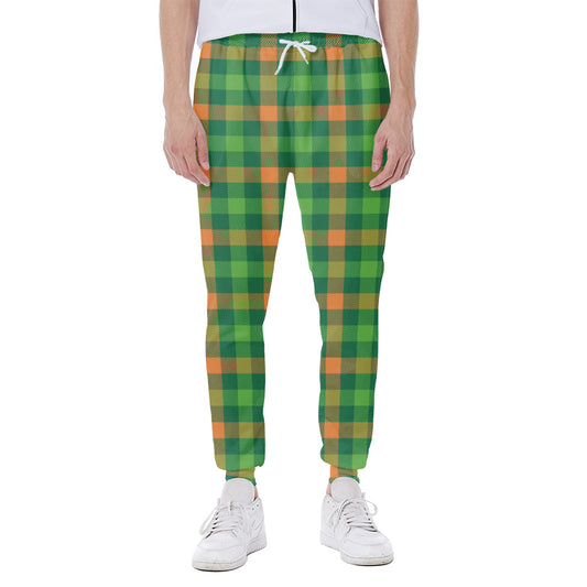 Irish Buffalo Check Pattern Print Scuba Joggers