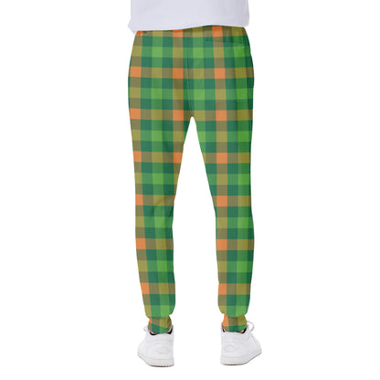 Irish Buffalo Check Pattern Print Scuba Joggers