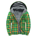 Irish Buffalo Check Pattern Print Sherpa Lined Zip Up Hoodie