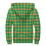 Irish Buffalo Check Pattern Print Sherpa Lined Zip Up Hoodie