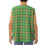 Irish Buffalo Check Pattern Print Sleeveless Baseball Jersey