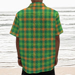 Irish Buffalo Check Pattern Print Textured Short Sleeve Shirt