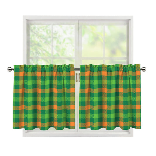 Irish Buffalo Check Pattern Print Tier Curtains