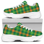 Irish Buffalo Check Pattern Print White Chunky Shoes