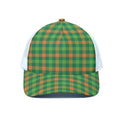Irish Buffalo Check Pattern Print White Mesh Trucker Hat