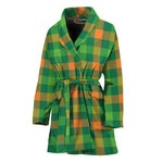 Irish Buffalo Check Pattern Print Women's Bathrobe