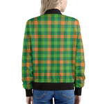 Irish Buffalo Check Pattern Print Women's Bomber Jacket