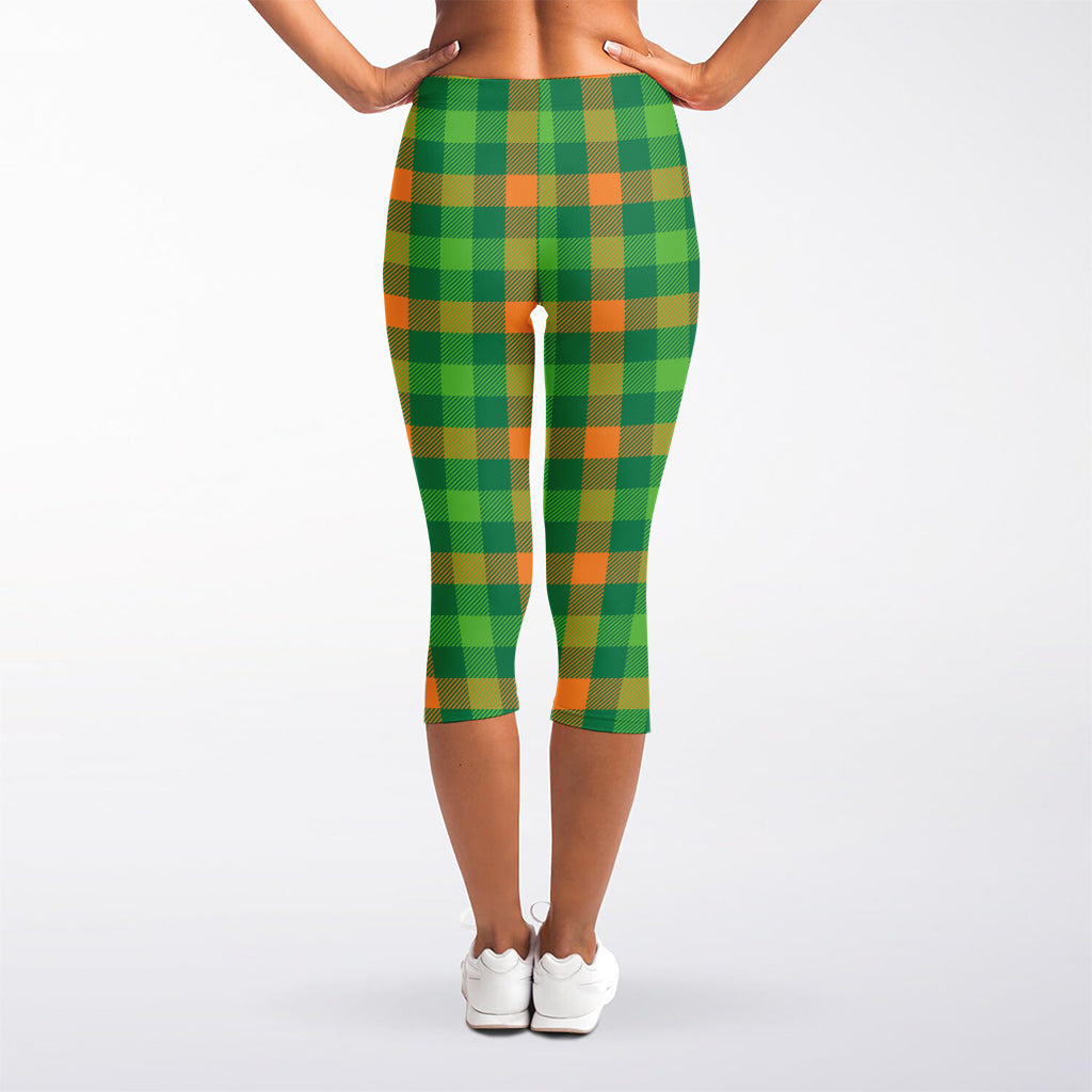 Irish Buffalo Check Pattern Print Women's Capri Leggings